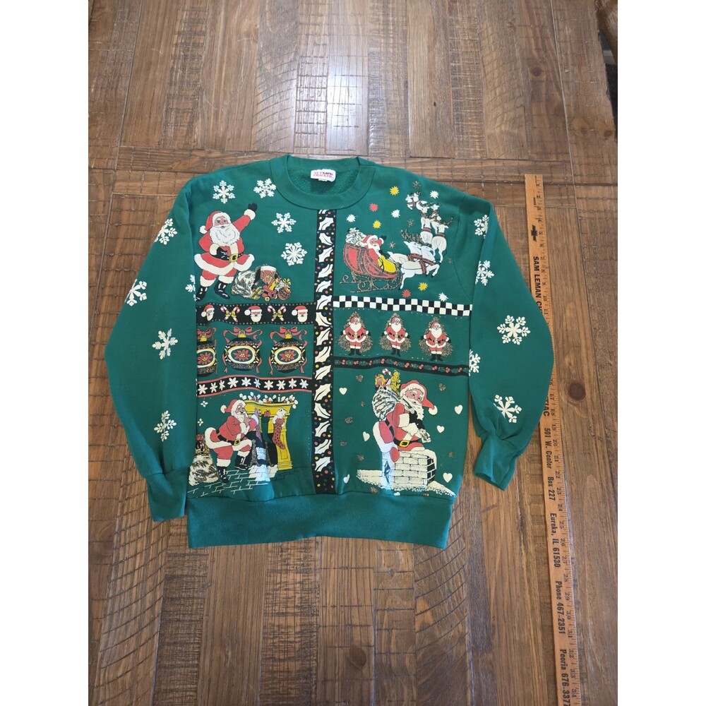 Vintage 90's Nut Cracker All-over Print Sweatshirt Santa Clause SizeM
